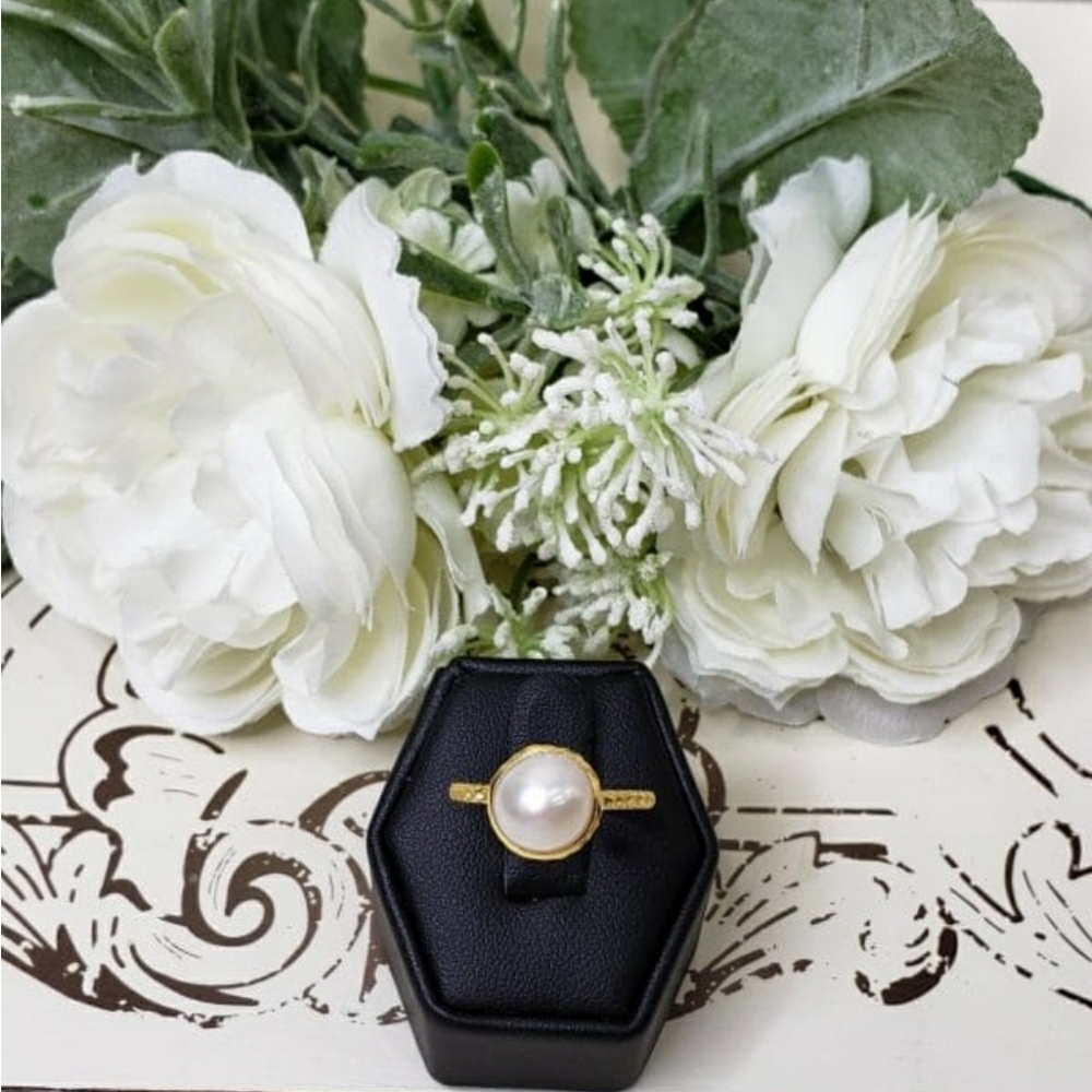 🥰 AMBER PEARL RING - Picture 3 of 5